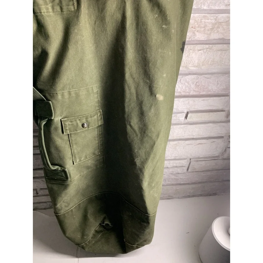 Vintage US Military Olive Drab Canvas Duffel Bag Sea Bag Top Load 36 Inch